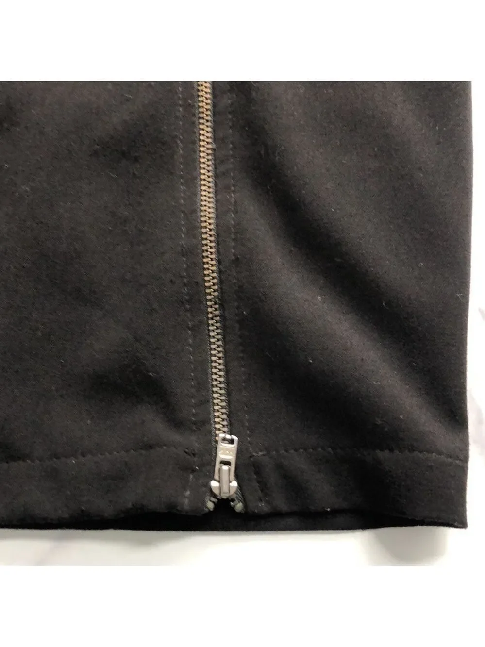 Zara TRF Double Zip Up Black Pencil Mini Skirt Size 8
